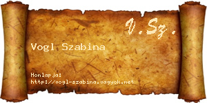 Vogl Szabina névjegykártya
